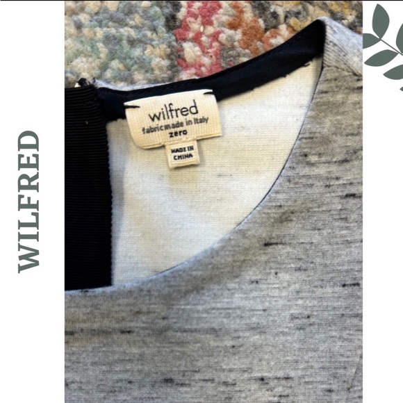 Wilfred Long Sleeve Knit Jersey Grey Mini Dress Pleated Skirt Size 0 - Picture 8 of 9